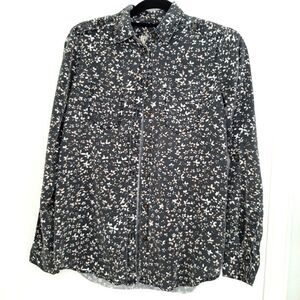EXPRESS Floral Button Down Shirt Boyfriend Fit XS
